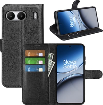 MobyDefend Hoesje - Geschikt voor OnePlus Nord 4 - Kunstleren Wallet Book Case (Sluiting Voorkant) - Zwart