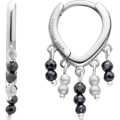 Luxenter Oorbellen van 925 sterling zilver en witte parel met rhodiumafwerking - Ukraes
