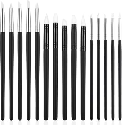 15 Pcs Silicone Brushes Set voor Schilderen op Nummer, Rubberkwasten en Modelleren, Ideaal voor DIY Creaties en Kleien