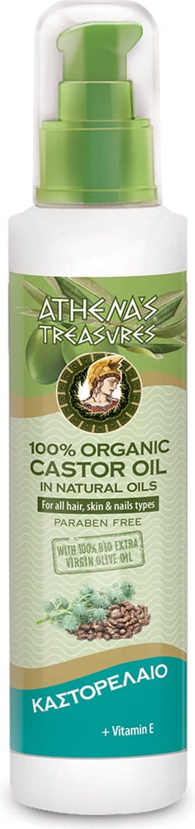 Pharmaid Athena's Treasures Castor Organic Natural Oil 100ml: 100% Biologische Wonderolie voor Haar, Huid en Nagels