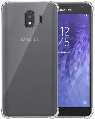 Smartphonica Telefoonhoesje Geschikt voor Samsung Galaxy J4 Transparant Schokbestendig - Shockproof TPU SIliconen Backcover Case met Stootrand Doorzichtig geschikt voor Samsung Galaxy J4