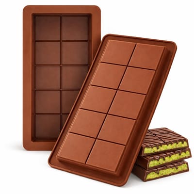 Knaak Chocoladereepvorm Siliconen - Repen Vorm - Afbreek Wasmeltvorm - Rechthoek - Gemakkelijk Los te Maken