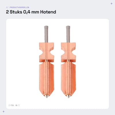 Dailygoods- Mondstuk 0,4 mm - Hotend Vervanging - Geheel Metalen - Snel Verwijderbaar - Verbeterde Koelefficiëntie - Eenvoudige Installatie