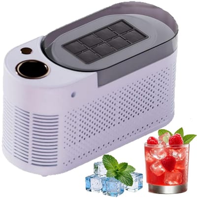 Draagbare Ijsmachine - Mini IJsmaker - Drankjes Koelen - Snel IJs Maken - 8 Stuks Per Keer - Paars