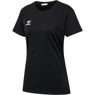 hummel Dames T-shirt Ronde hals geborduurd Logo Regular fit Basic Sportshirt