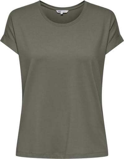 Only groene dames t-shirt   Ronde hals   Regular fit   Gemeleerd patroon   Korte mouw Groen M