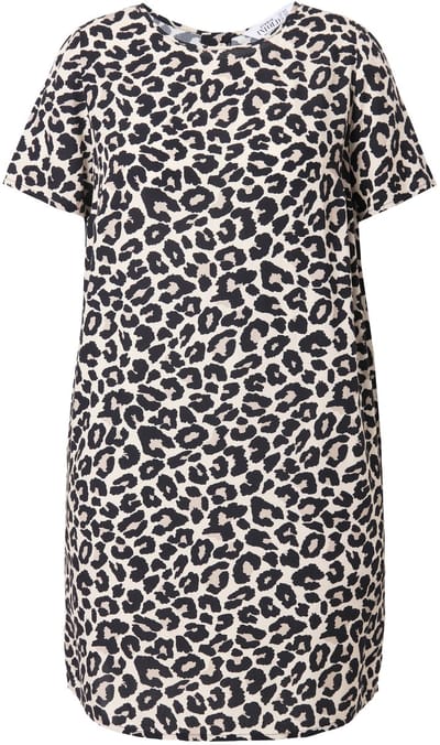 Studio Untold - Dames - Jurk straight shape luipaard - Lichtbeige - Maat 42+