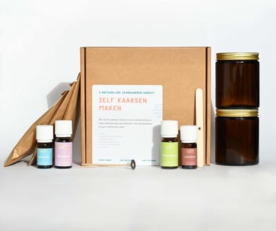 Zelf kaarsen maken set | 100% natuurlijke geurkaarsen maken met etherische olie | kaarsen maken voor volwassenen | koolzaadwas | 2x180 ML | eucalyptus + lavendel en lemongrass + cederhout