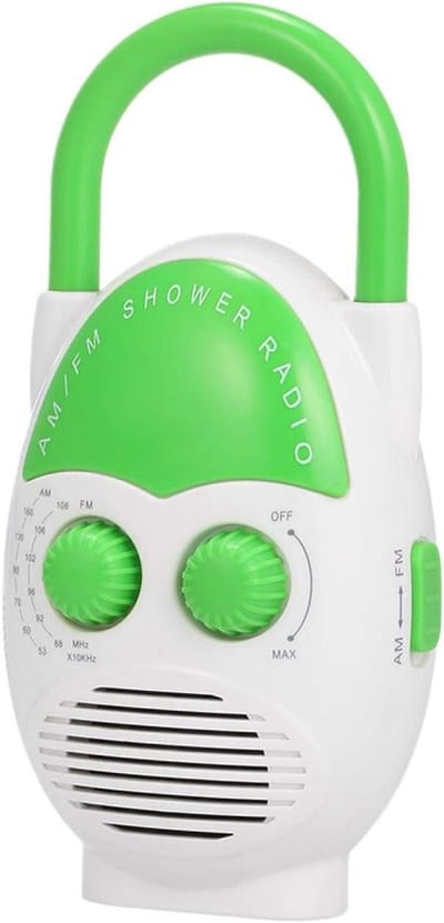 Geschikt voor Waterdichte doucheradio, AM/FM-badkamerradio met handgreep, draagbare mini-hangdoucheradio, ingebouwde luidspreker, instelbaar volume