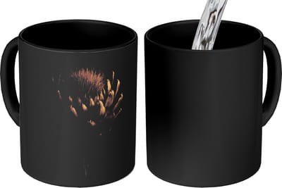 Magische Mok - Foto op Warmte Mokken - Koffiemok - Donkerbruin - Bloem - Textuur - Artisjok - Magic Mok - Beker - 350 ML - Theemok