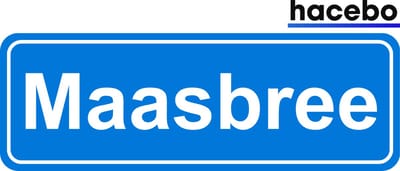 Hacebo - Plaatsnaam Sticker - 29x10 CM - Maasbree sticker - Verkeersborden sticker - grappige cadeaus - Maasbree