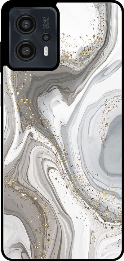 Smartphonica Telefoonhoesje Geschikt voor Motorola Moto G13 / G23 / G53 met marmer opdruk - TPU backcover case marble design - Zilver geschikt voor Motorola Moto G13;Motorola Moto G23;Motorola Moto G53