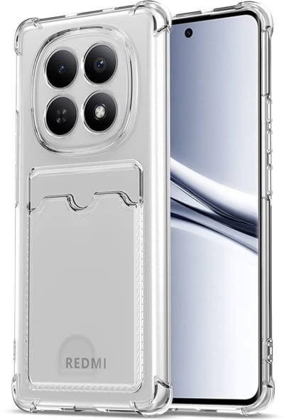 Transparant Hoesje met Pasjeshouder Geschikt voor Xiaomi Redmi Note 15 5G | Back Cover Dun TPU | Schokbestendig | Ultra Dun | Kaarthouder Achterkant | Shockproof | Doorzichtig