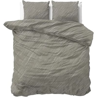Sleeptime Dekbedovertrek Mellow Stone Grijs - Eenpersoons 140 x 200/220 cm + 1 kussensloop