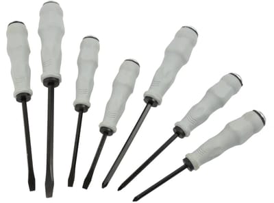 GEKO Set van 7 schroevendraaiers - CrV staal - Ergonomisch - Voor hamergebruik