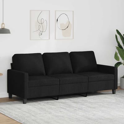 vidaXL - Driezitsbank - 180 - cm - stof - zwart