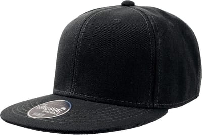 Atlantis Kinderen/Kinderen Flat Visor 6 Panel Snap Back Cap (Zwart)