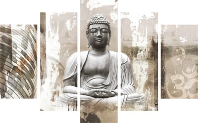 Art for the Home Boeddha Canvas Set van 5 100x150 cm