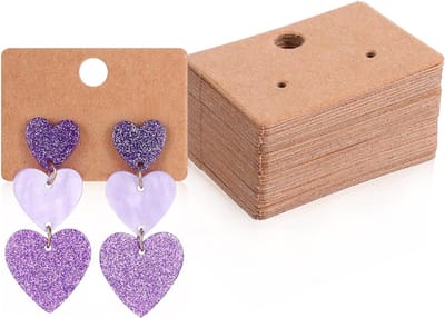Presentatiekaarten 200 Stuks 4.5 x 3.2 cm Kraft Papier voor Sieradenopslag, Visitekaarten en Organisatie