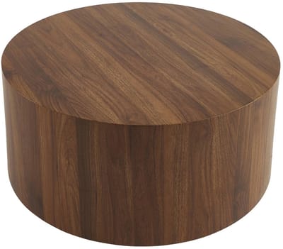sweeek - Ronde salontafel houtlook ø80 x h 35 cm - delos