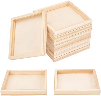 Houten Puzzel Dienbladen - Opslag Bakjes - Hobby Projecten - Natuurlijk Hout - 10 Stuks - Natuurlijk