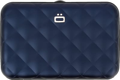 Ogon Designs Quilted Button Dames Creditcardhouder - RFID - 10 pasjes - Navy Blauw
