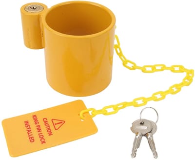 Dailygoody - 5e Wielslot - Stalen King Pin Lock - Robuust en Veilig - Geel Waarschuwingstag - Anti-diefstal Beveiliging - Geschikt voor Campers en Opl...