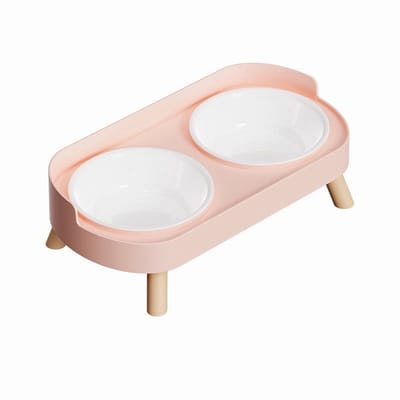 Verhoogde voer- en waterbakken voor katten en honden, ontworpen voor gemakkelijk eten en een goede spijsvertering, geschikt voor gebruik binnenshuis en passend bij verschillende huisdiergroottes.