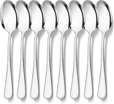 Set van 8 RVS Koffielepels van 14 cm - Espresso Lepels, Theelepels en Dessertlepels voor Huishoudens, Restaurants en Cafés, Perfect voor Koffie en Desserts
