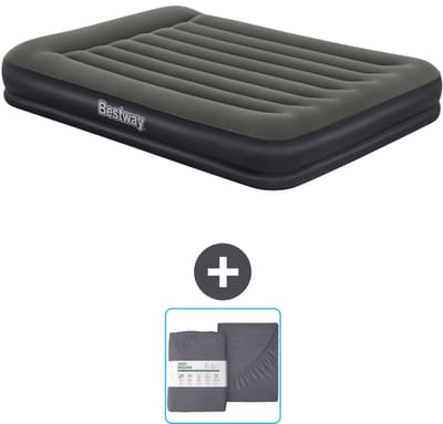 Bestway luchtbed - 2-Persoons - 152 x 203 x 36 cm - Groen - Inclusief en Hoeslaken