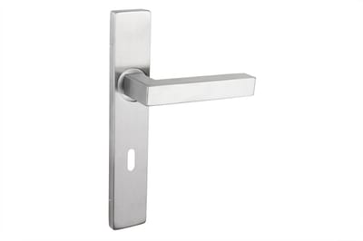 Lavuzo deurkruk Viterbo RVS met rechthoekig schild SL72 | Per set | Deurkrukken rvs | Industriele deurklink