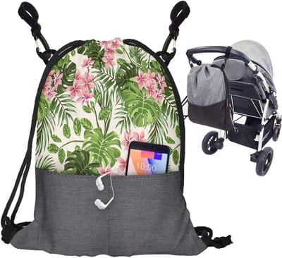 Kinderwagen Organizer - Buggy Tas - Onderweg Spullen - Universele Bevestiging - 46x35 cm - Palm 3