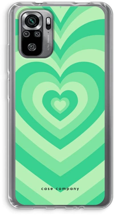 Case Company® - Hoesje geschikt voor Xiaomi Redmi Note 10S hoesje - Hart Groen - Soft Cover Telefoonhoesje - Bescherming aan alle Kanten en Schermrand