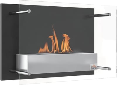 HOMCOM Ethanol Haard - Staal - 60x22x40cm - Zwart