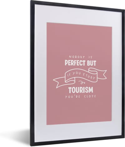 Fotolijst incl. Poster - Studie - Quotes - Toerisme - 30x40 cm - Posterlijst