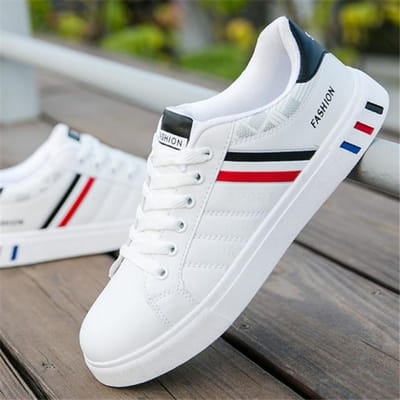 Mode Heren Sneakers Nieuwste Comfort Ademend Anti-Geur Pu Witte Schoenen Zomer Pasvorm Lichtgewicht Heren Casual Schoenen Tenis Masculino 41 gray