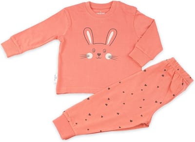 Frogs and Dogs - Bunny F&D Pyjama | Rust Pink meisjes jongens - Katoen - Maat 110/116