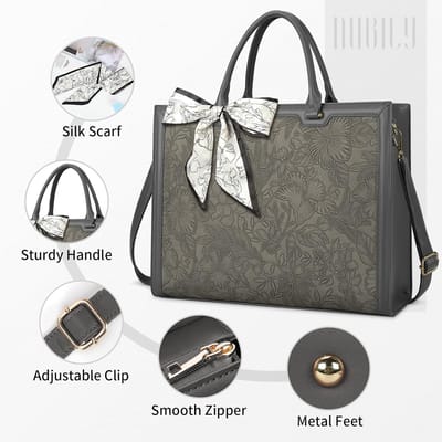 Handtas voor dames, shopper, groot, zwart, leer, schoudertas, elegant, groot, laptop, schoudertas, werktas, notebooktas, 15,6 inch