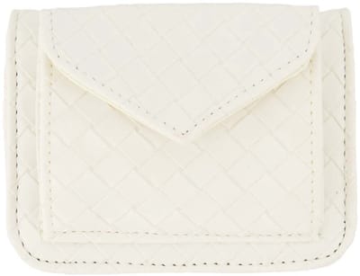 Zusss Pashouder Gevlochten 100% PU Leer Off White