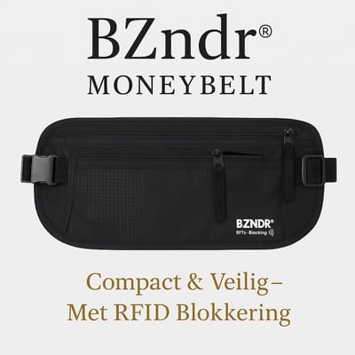 BZNDR® Moneybelt Zwart - Luxe Reisportemonnee - Onesize & Unisex - Geldriem - Heuptasje - Buideltasje