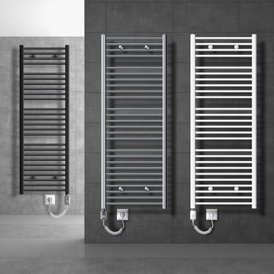Elektrische Badkamerradiator Wit Gebogen 500x800mm met Verwarmingselement 300W