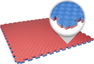 Rubbermagazijn - Fitness puzzelmat - 100x100cm - Rood - Blauw - Dikte 2,5cm - Eva foam traanplaat