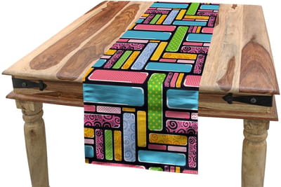 ABAKUHAUS Abstracte Tafelloper – 40x225 cm – Veelkleurig
