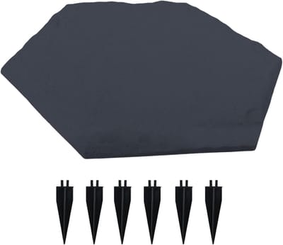 Tuin Stapstenen - Buitenpad Decoratie - Pad Aanleggen - Inclusief Grondstaken - 39x40cm - Zeshoekig Grijs