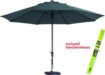 Parasol Madison Rond Timor Grijs incl Beschermhoes