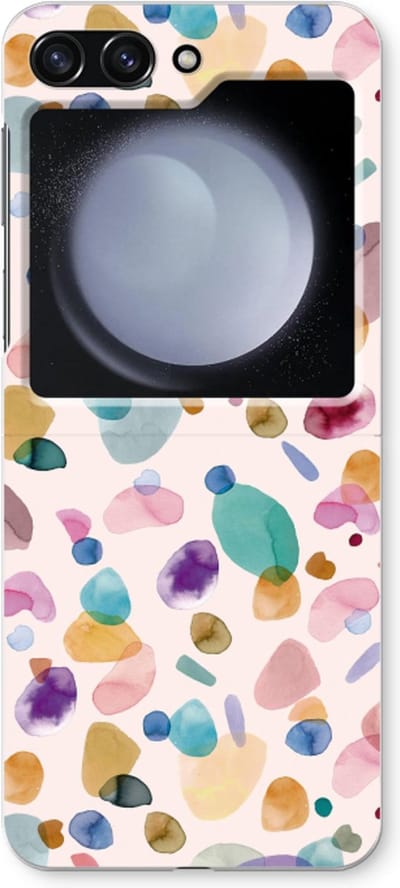 Case Company® - Hoesje geschikt voor Samsung Galaxy Z Flip5 hoesje - Terrazzo Memphis - Soft Cover Telefoonhoesje - Bescherming aan alle Kanten en Schermrand