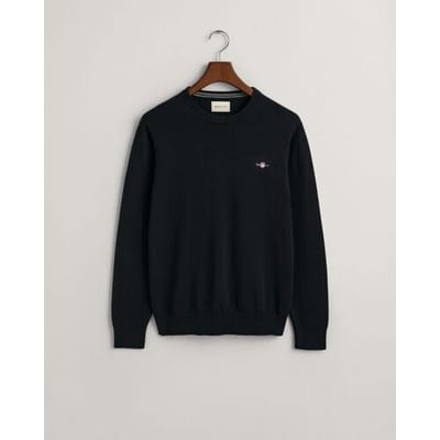 Gant Trui Classic Cotton Ronde Hals Zwart / male