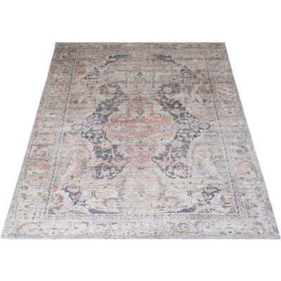 Vloerkleed Mahal Beige 00 - 160 x 230 cm - Laagpolig Vloerkleed – Vintage / Klassiek Design