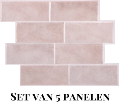 Wallways Wandpanelen - Plaktegels - Set van 5 Tegels - Tegelsticker - Zelfklevende Tegels - 30 x 20cm - Waterdicht - Krasbestendig - Hittebestendig - 3M Kleeflaag - 2MM dik - Soft Bali