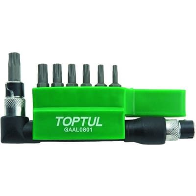 Zeskantschroevendraaier bit TORX TAMPER TOPTUL 1/4" 7st T20 T25 T27 T30 T40